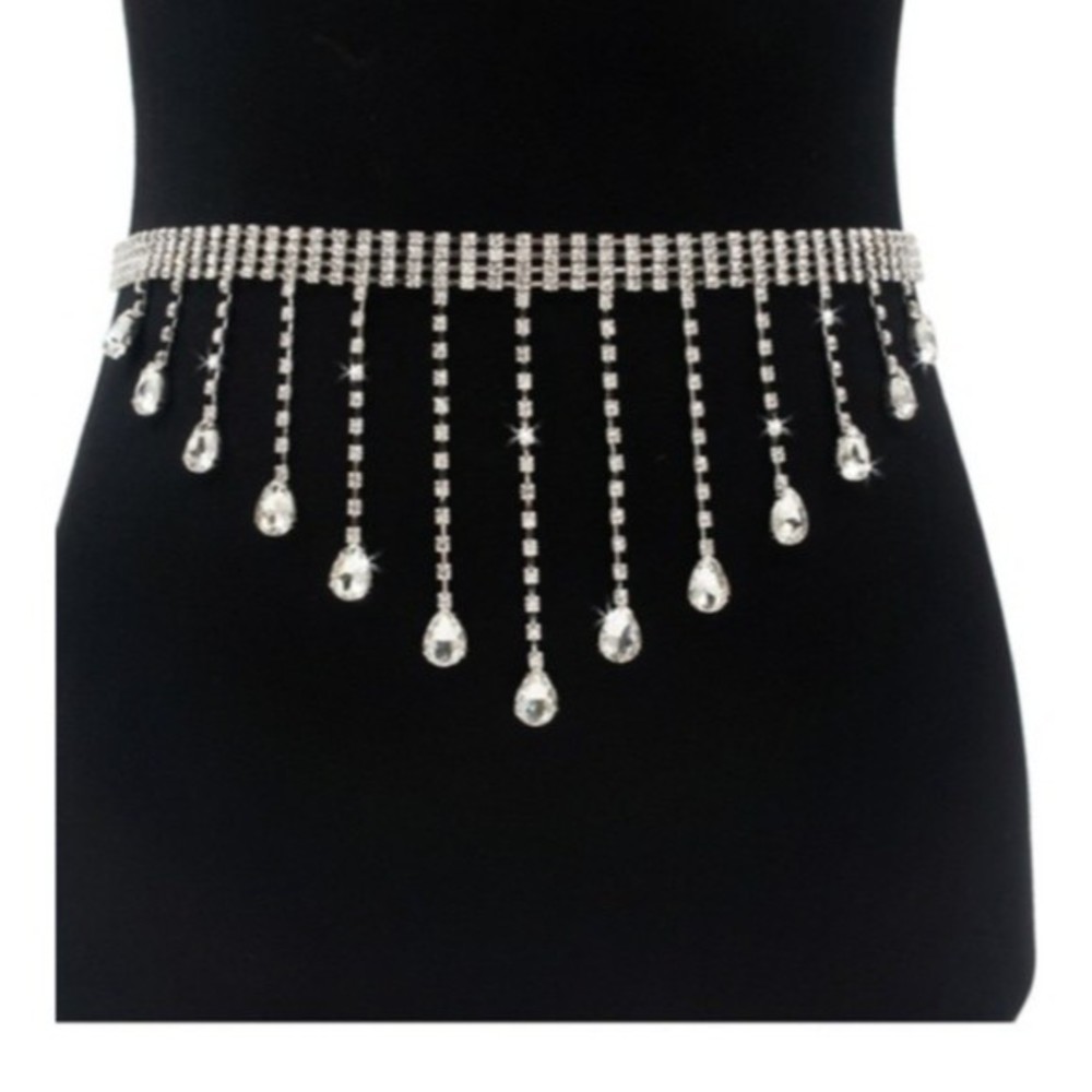 💗Silver Rhinestone Chain Belt! - Picture 2 of 5
